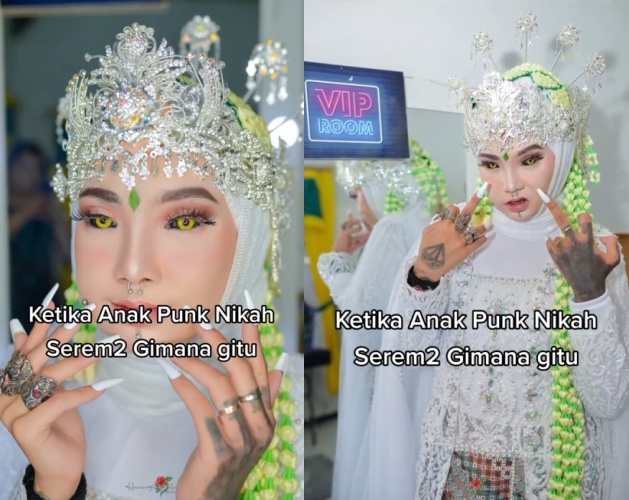 anak punk dandan jadi manten Sunda © TikTok