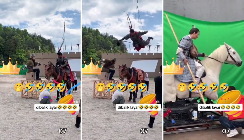 di balik adegan berkuda © TikTok
