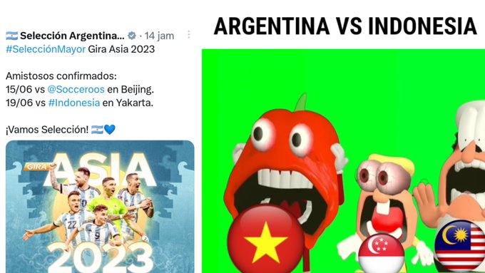 Potret kocak Indonesia vs Argentina Berbagai sumber