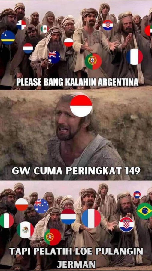 Potret kocak Indonesia vs Argentina Berbagai sumber