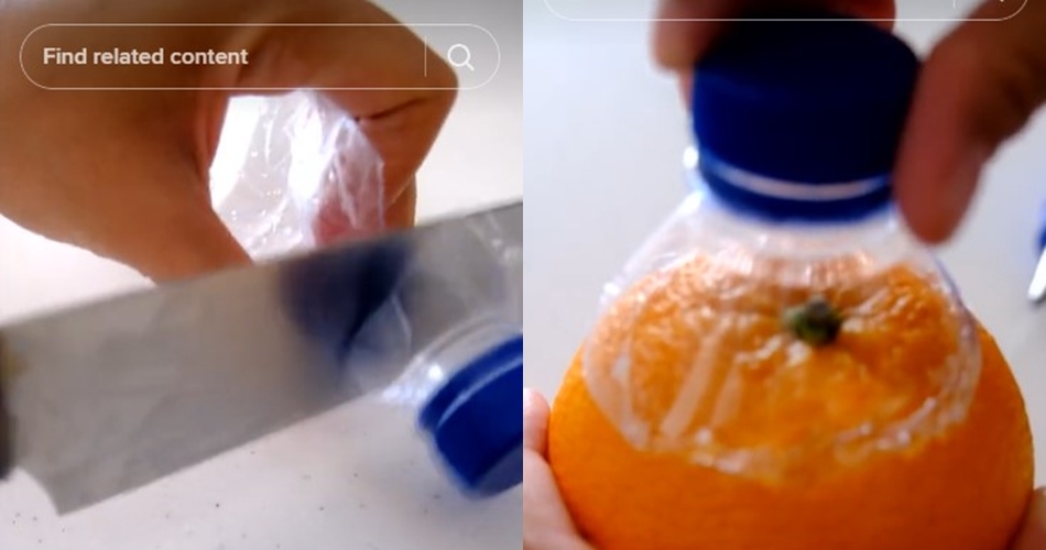 Tanpa blender atau alat peras khusus, ini trik sederhana memeras air jeruk cuma pakai barang bekas