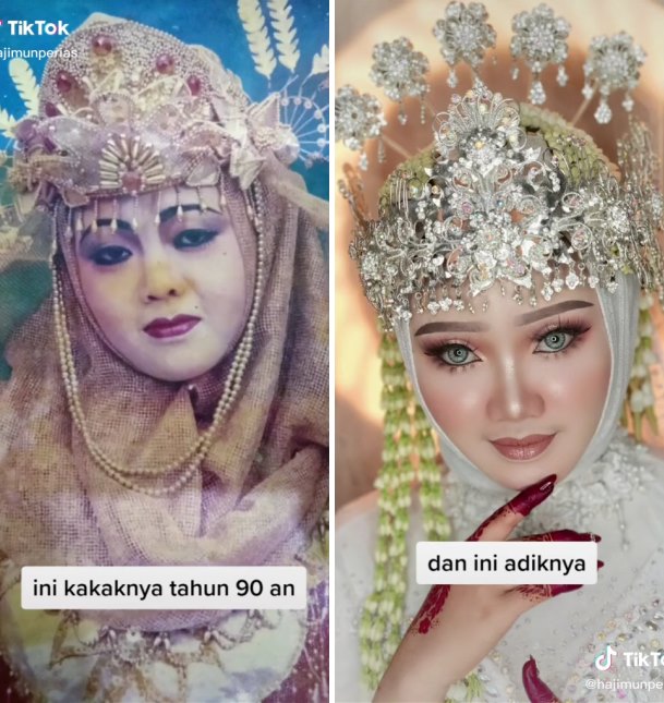 Dirias oleh MUA yang sama, begini perbandingan makeup pengantin tradisional versi 90-an vs sekarang