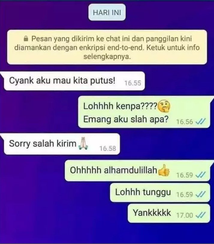 11 Chat lucu alasan orang diputusin Berbagai sumber 11 Chat lucu alasan orang diputusin Berbagai sumber