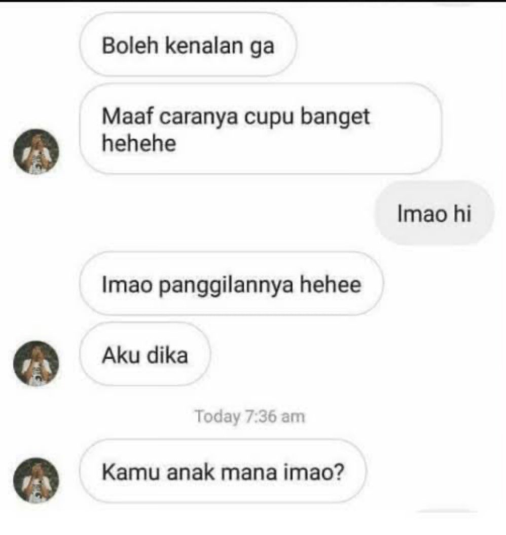 Chat kenalan bikin malu Berbagai sumber