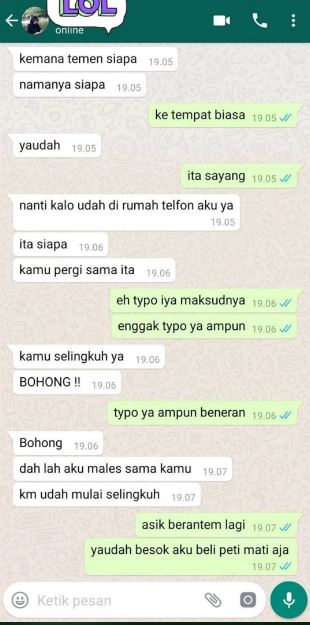 Chat lucu typo sama pacar Berbagai sumber