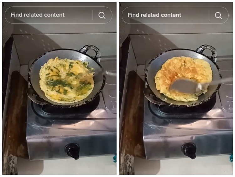 Trik menggoreng telur dadar supaya makin tebal meski tanpa campuran tepung