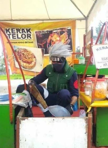 Potret kocak kostum pedagang kaki lima Berbagai sumber