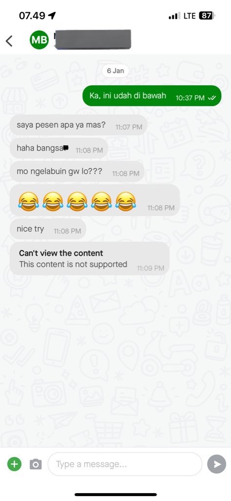 chat lucu di aplikasi ojek online Berbagai sumber