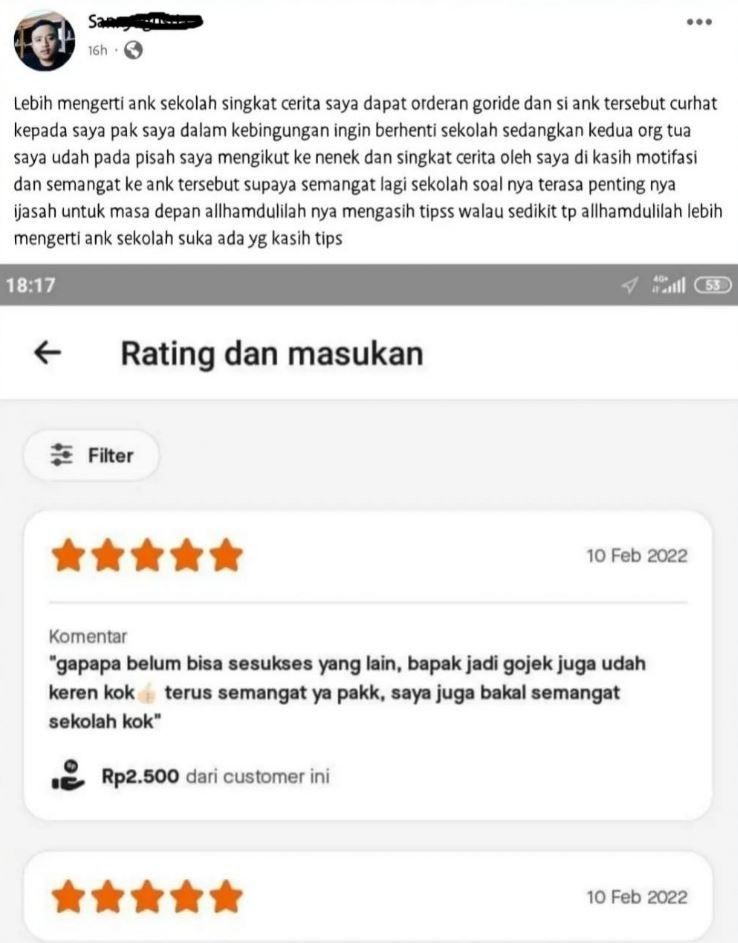 komentar kocak driver ojek online Berbagai sumber
