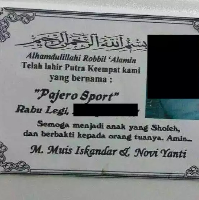 Nama unik bikin heran Berbagai sumber