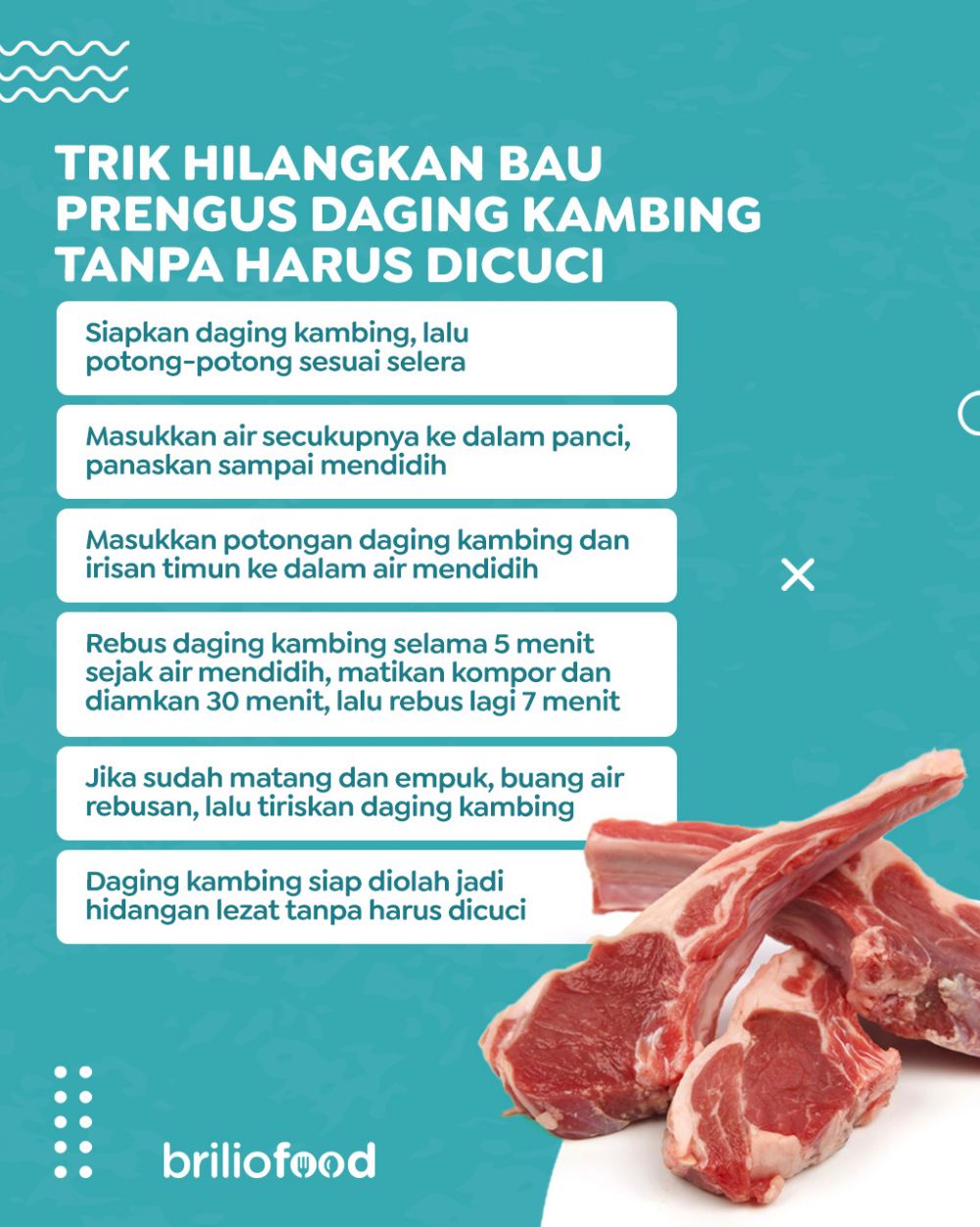 Jangan dicuci pakai air, ini trik hilangkan bau prengus daging kambing sebelum dimasak
