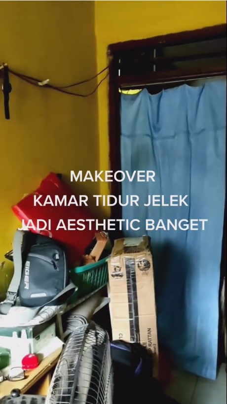 kamar kumuh jadi estetik bertema rustic © TikTok/@uky_syahreza