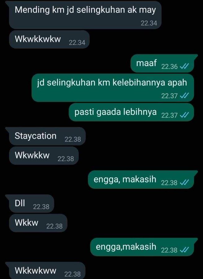 Chat absurd orang minta sesuatu. Berbagai sumber