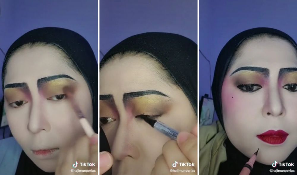 recreate makeup pengantin 80an © TikTok