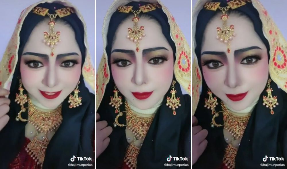 recreate makeup pengantin 80an © TikTok