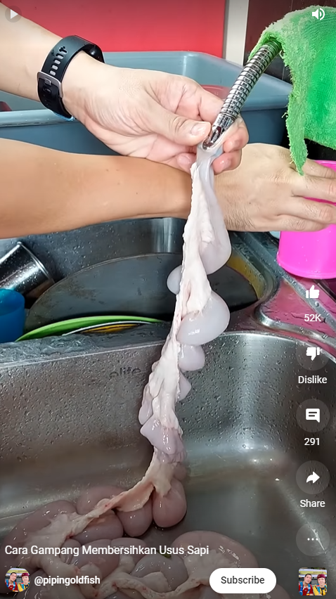 Nggak perlu dibilas berulang kali, ini cara mencuci usus sapi agar bersih dan bebas bau amis