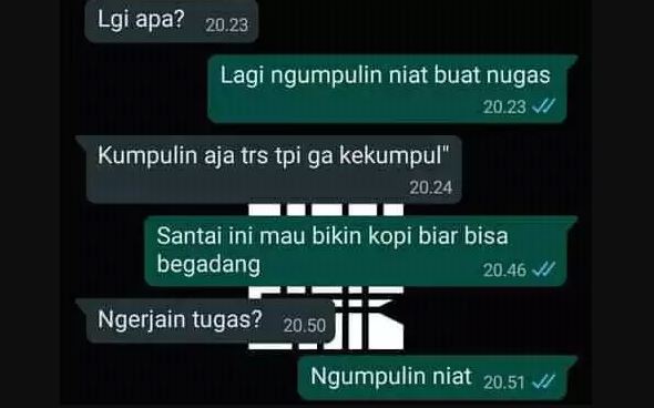 chat lucu bertanya ke teman Berbagai sumber