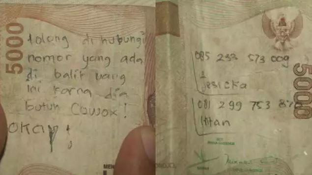 Potret kocak tulisan di uang Berbagai sumber