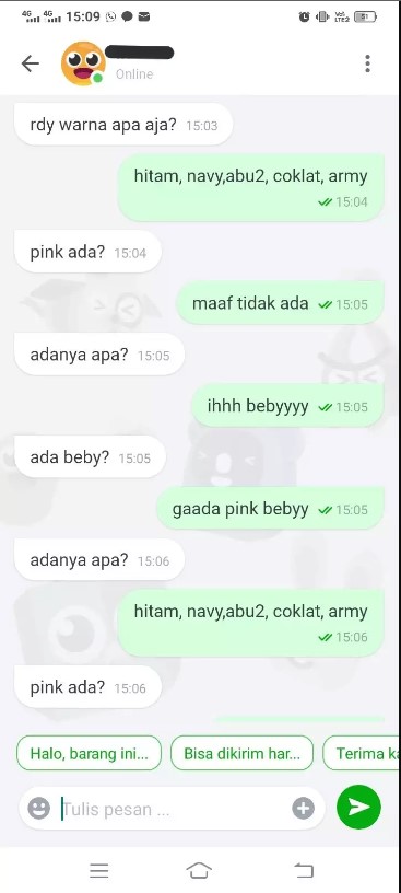 Pembeli olshop bawel  Berbagai sumber