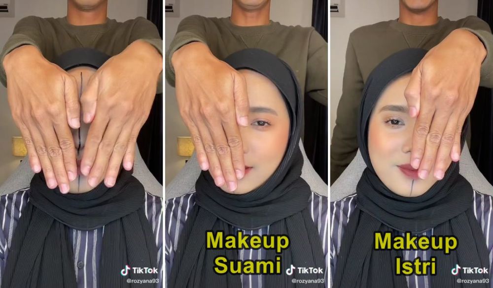 makeup suami versus istri © TikTok