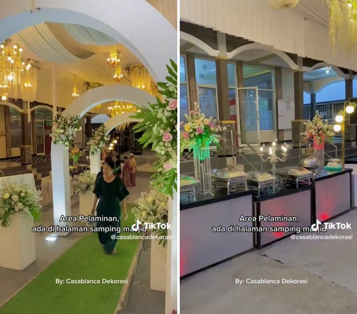 dekorasi pelaminan bak di gedung © TikTok