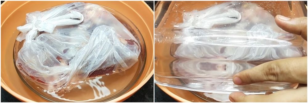 Cuma butuh 5 menit, ini cara cepat mencairkan daging beku dari freezer pakai 2 bahan