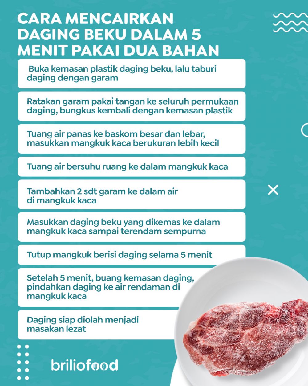 Cuma butuh 5 menit, ini cara cepat mencairkan daging beku dari freezer pakai 2 bahan