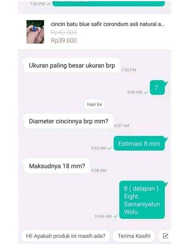 Chat nawar barang di online shop Berbagai sumber
