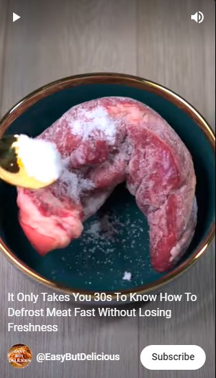 Tak perlu air panas, ini trik mencairkan daging beku dalam 15 menit pakai 2 bahan dapur