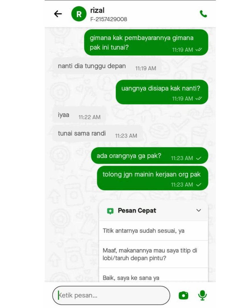Chat lucu customer saat order ojek online Berbagai sumber