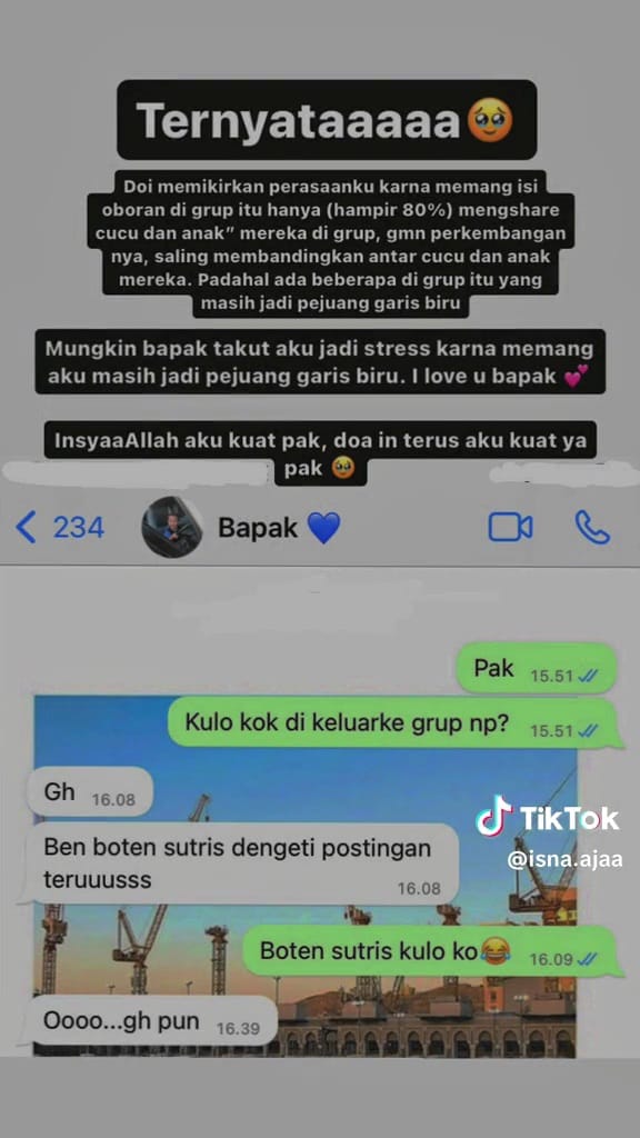 Perempuan dikick dari grup keluarga oleh bapak sendiri © TikTok
