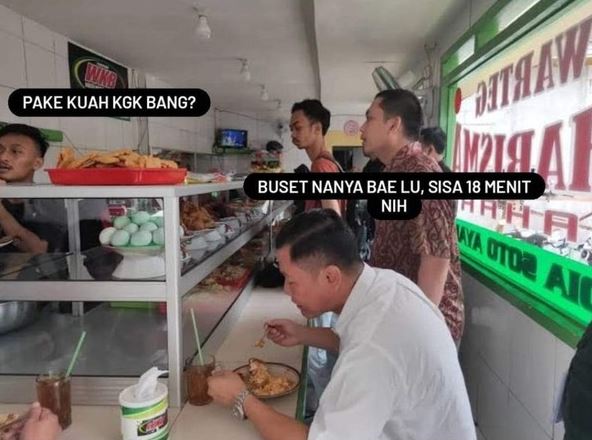 meme tanya jawab saat di warteg Berbagai sumber