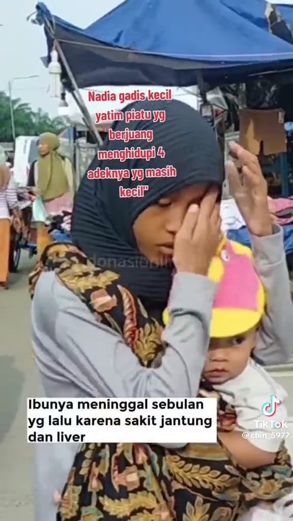 Kisah pilu gadis yatim rawat 4 adik sendirian © TikTok