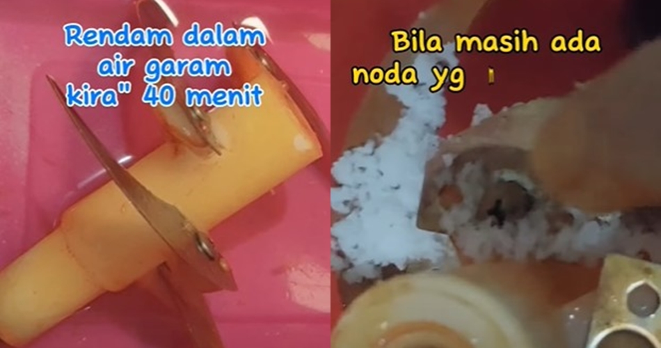 Cara jitu menghilangkan bekas kunyit di mata pisau blender, kembali kinclong cuma pakai 2 bahan dapur