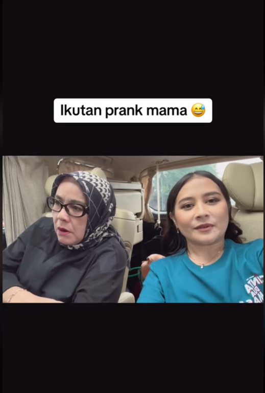 reaksi ibu prilly saat dikerjain prilly lewat konten prank tiktok © berbagai sumber