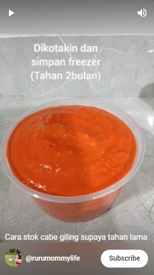 Tanpa diberi minyak, ini cara menyimpan cabai giling agar awet hingga 2 bulan