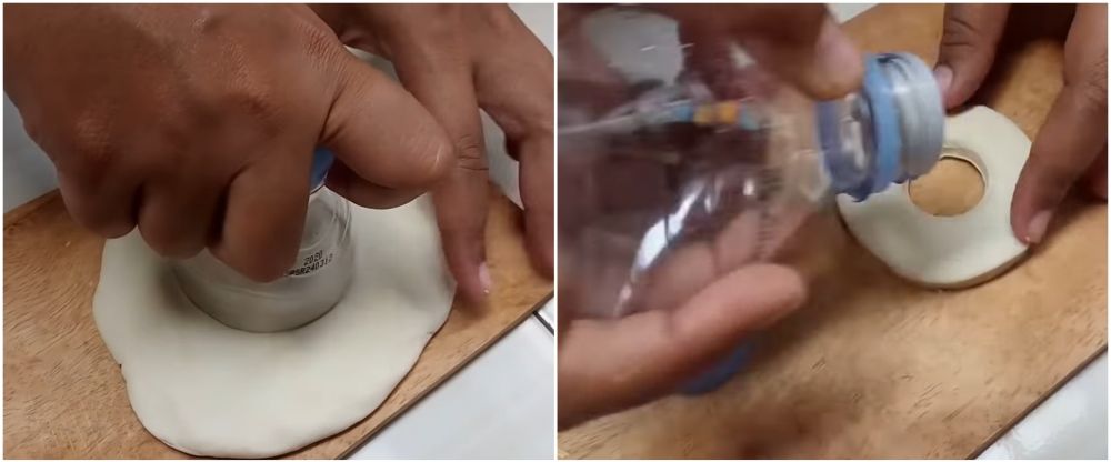 Bermodal botol bekas, aksi kreatif warganet cetak donat ini bikin hasilnya lebih cepat rapi