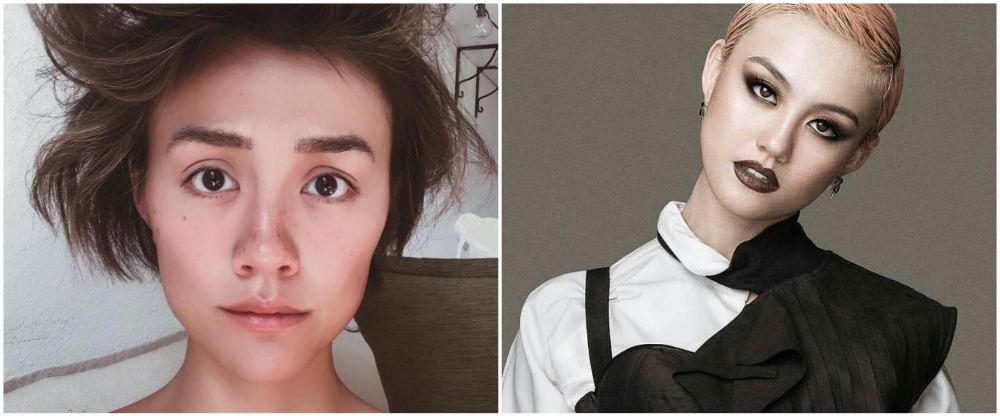 Agnez Mo saat pakai vs tanpa makeup © Instagram