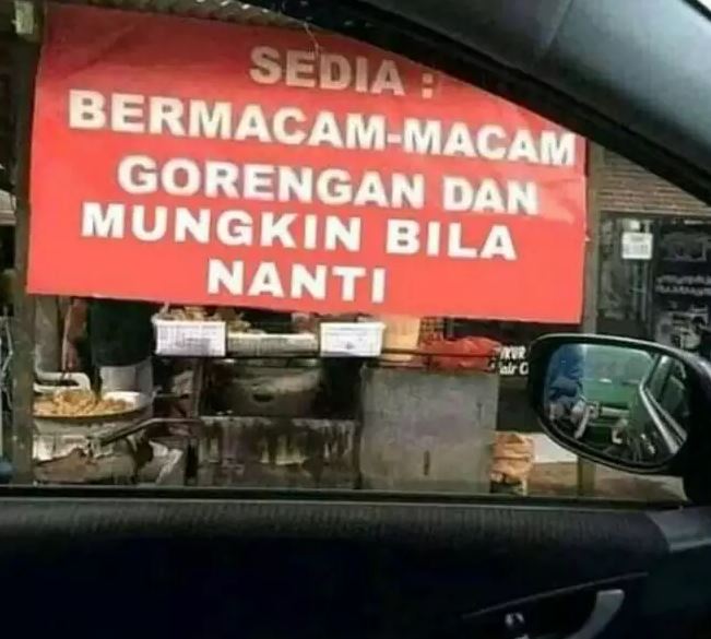 Tulisan lucu gerobak pedagang kaki lima Berbagai sumber