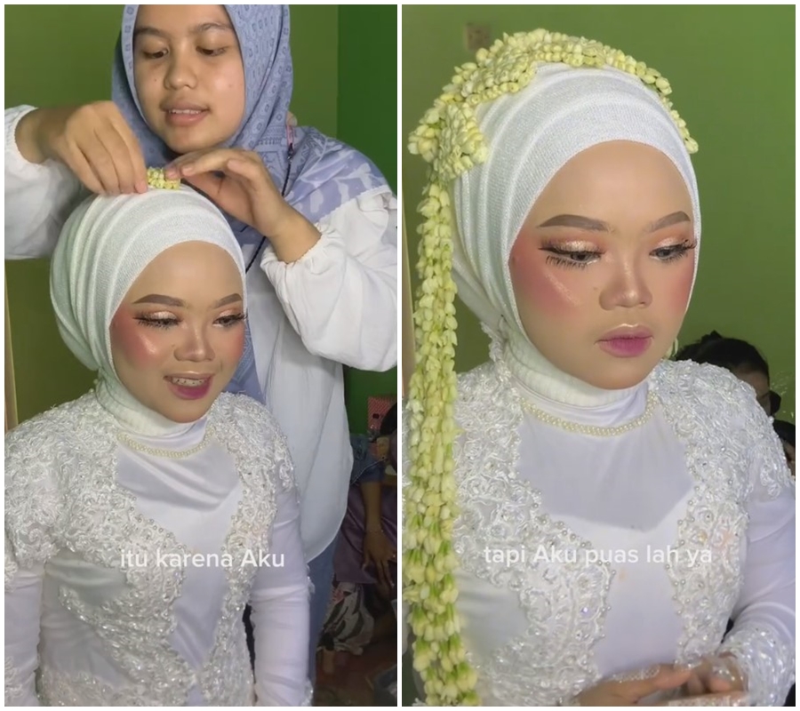 pengantin makeup sendiri © TikTok/@kalianurani24_