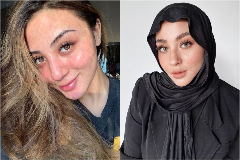 margin bukti cantik pakai dan tanpa makeup © instagram