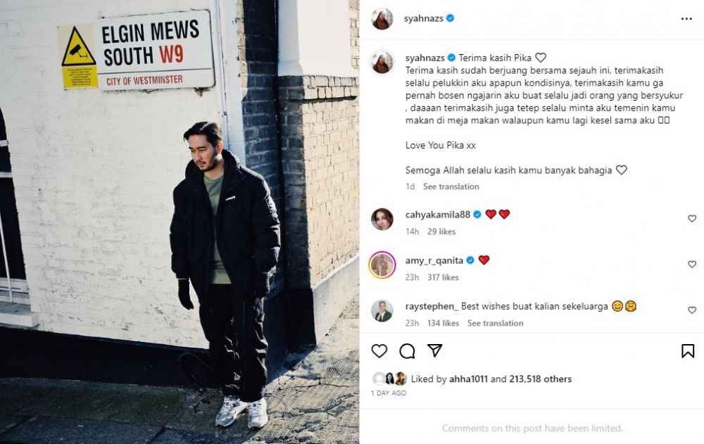 Syahnaz ungkap rasa terima kasih kepada Jeje © Instagram Syahnaz ungkap rasa terima kasih kepada Jeje © Instagram