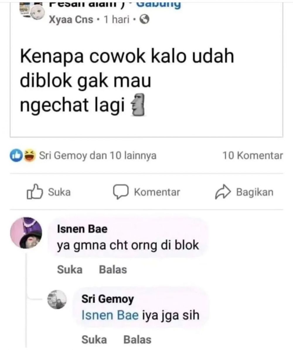Komentar Facebook bikin gundah © Instagram Komentar Facebook bikin gundah © Instagram