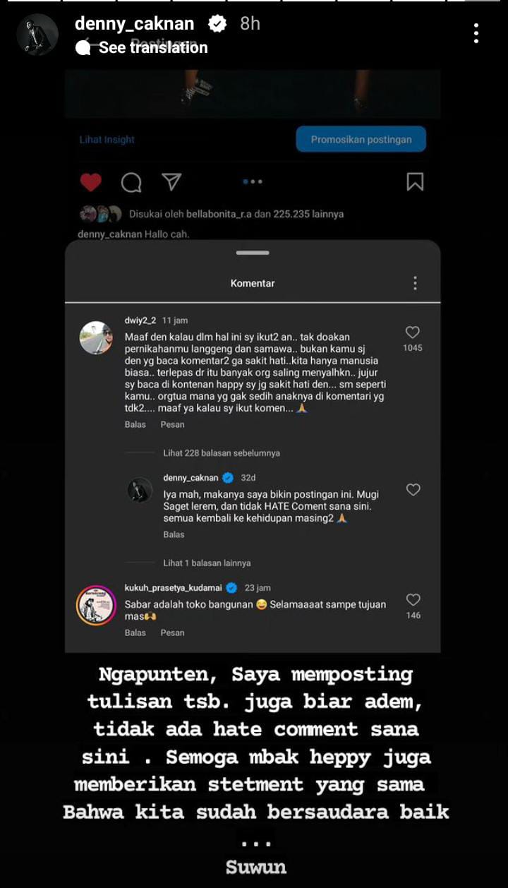 postingan baru denny caknan Instagram
