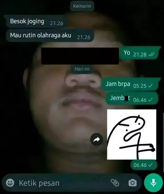 Chat resek dari teman Berbagai sumber