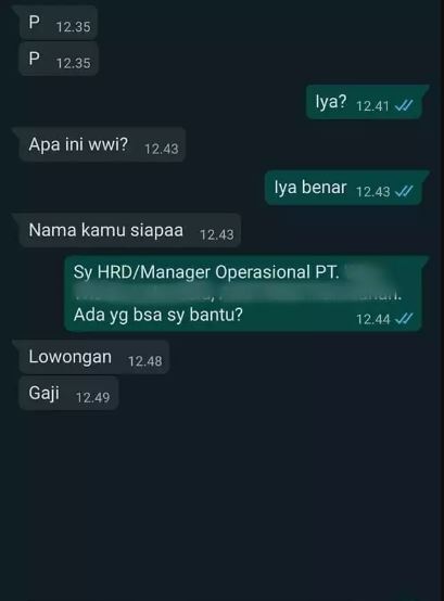 Chat lucu tanya lowongan kerja Berbagai sumber