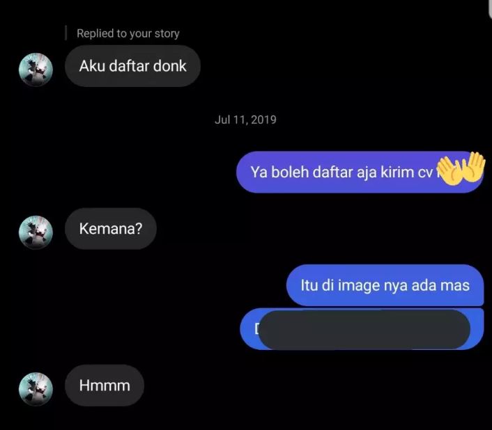 Chat lucu tanya lowongan kerja Berbagai sumber