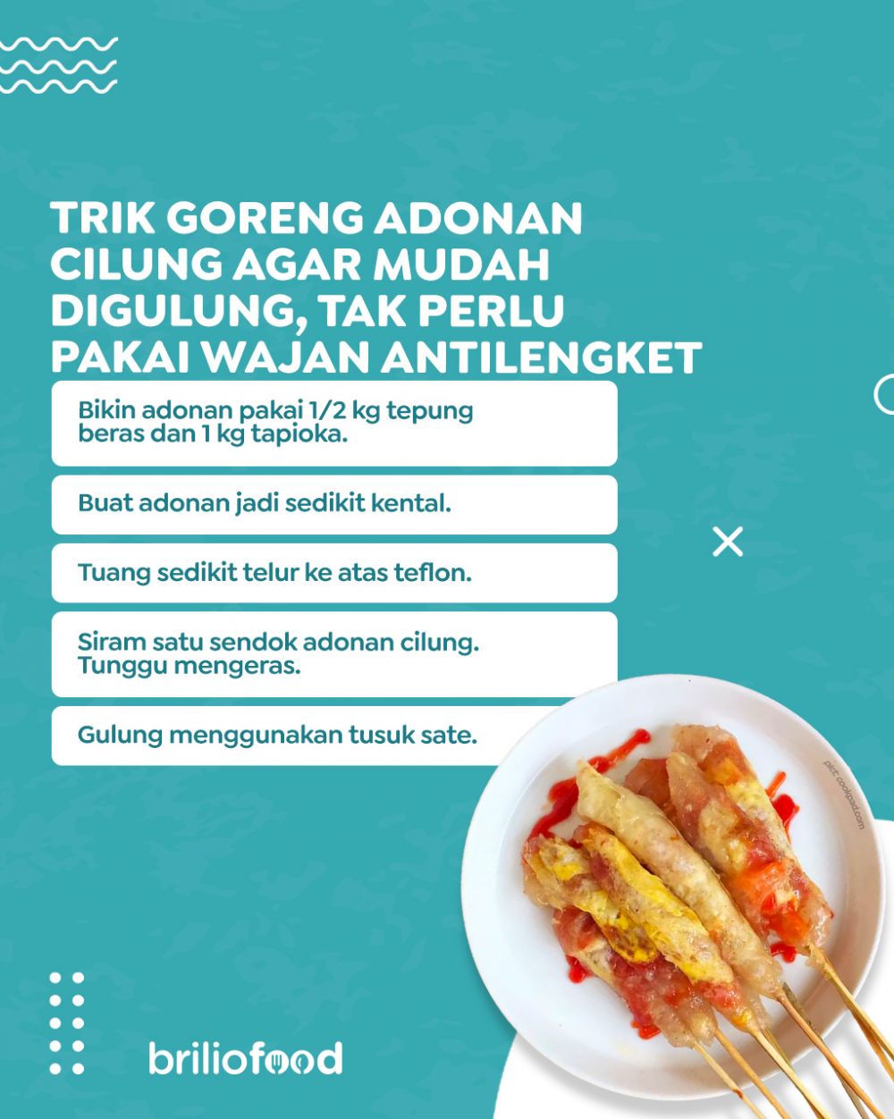 Bukan pakai wajan antilengket, ini trik goreng adonan cilung agar tak menempel dan mudah digulung