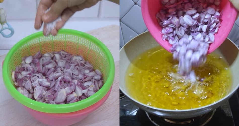 Tanpa ditambah tepung, ini trik goreng bawang merah agar renyah, tak menyerap minyak, dan tidak gosong