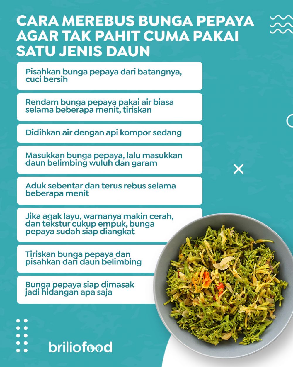 Tak perlu baking soda atau asam jawa, ini cara merebus bunga pepaya agar tak pahit pakai 1 jenis daun